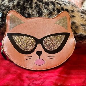 Luv Betsey Cat Clutch wristlet- with silver sunglasses